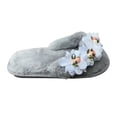 thumbnail image 2 of Kilaqueen Women's Fuzzy Flip Flops Cozy Lightweight Memory Foam Thong Sandals Anti-Skid Indoor Outdoor Soft Comfy Open Toe Fluffy Slip On Thong Slippers Floral House Bedroom Slides Spa Flip Flops, 2 of 9