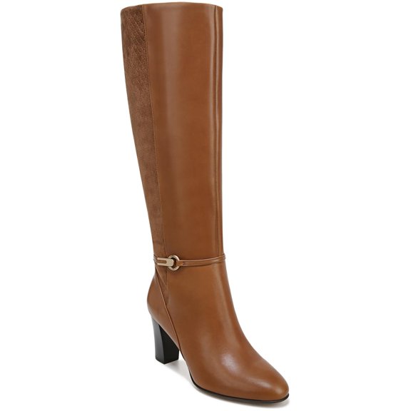 Franco Sarto Womens Palermo Leather Block Heel Knee-High Boots