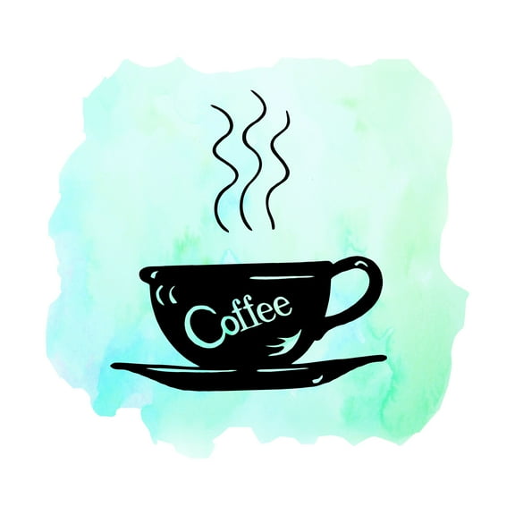 Beverage Wall Decals for Adult Home - Hot Coffee in Cup Mug DIY & Creativity Boy Girl Bedroom Wall Sticker - Size: 10 In x 9 In