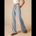 thumbnail image 4 of Pantalones Palazzo de Cintura Alta con Bolsillo y Pierna para Mujer, para Otoño e Invierno. Gris M, 4 of 9