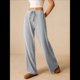 thumbnail image 4 of Pantalones Palazzo de Cintura Alta con Bolsillo y Pierna para Mujer, para Otoño e Invierno. Gris M, 4 of 9