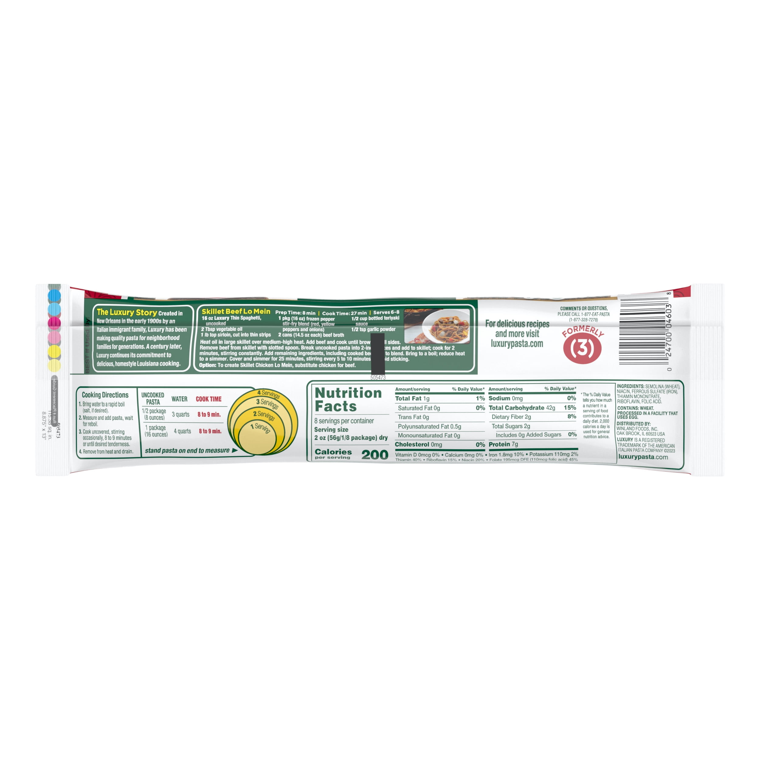 (4 pack) Luxury Thin Spaghetti Pasta, 16-Pack (16 oz Each) – Pasta for Authentic Italian inspired dishes
