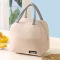 thumbnail image 3 of Dezsed Lunch Bag Clearance Solid Color Twill Bento Bag Portable Insulation Bag Thickened Student Lunch Box Bag Lunch Bag Lunch Bag Beige, 3 of 5