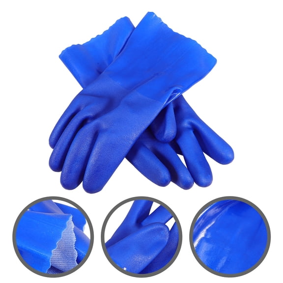 LITINKIMI 1Pair Blue Protective Gloves for Work Splashproof Oil Resistant Outdoor Gloves