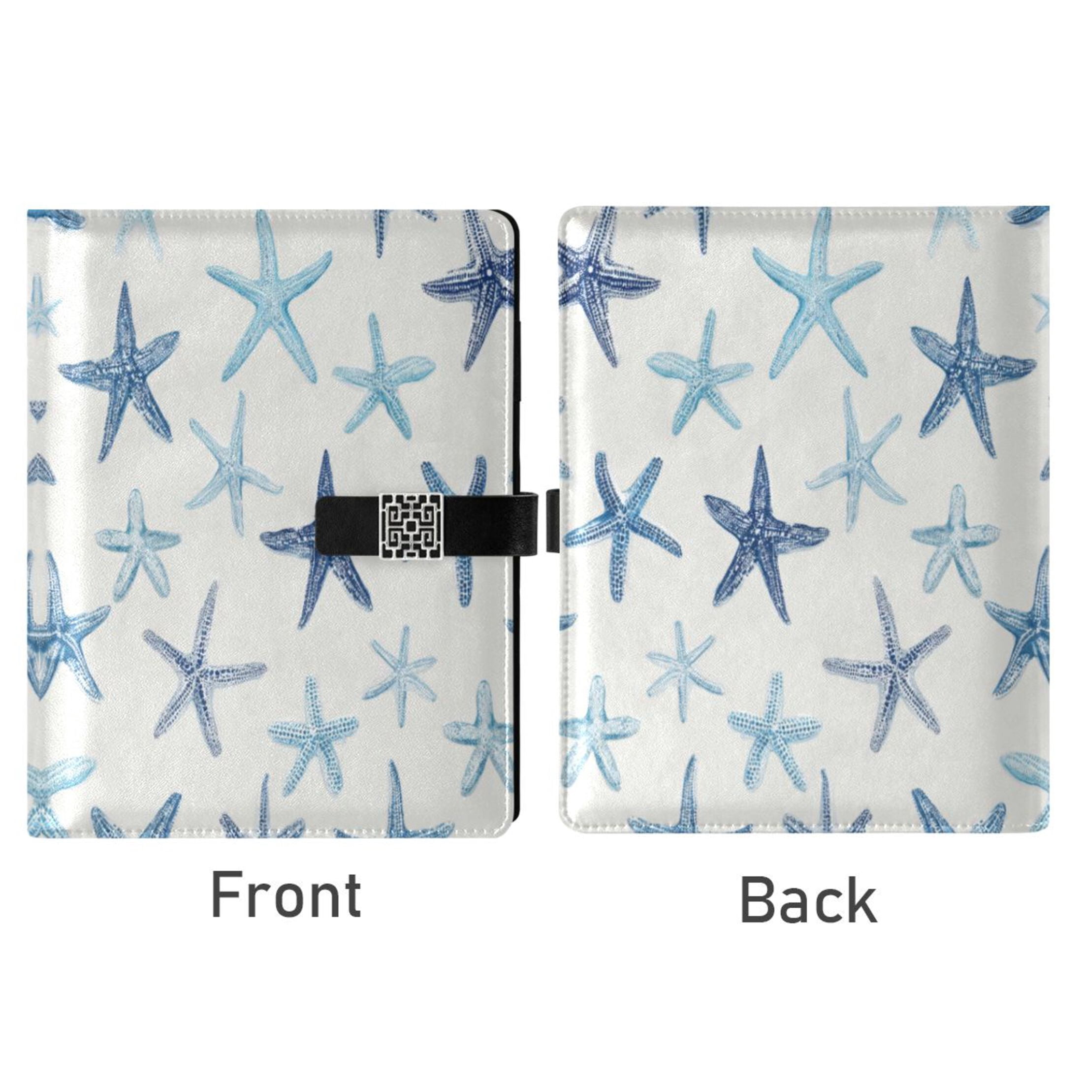 Leather Planner Leather Notebook Notebook Journal Binder Design Pen Pocket Design Convenient for Storage Blue Sea Sar