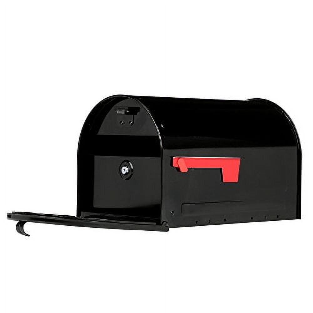 Gibraltar Mailboxes Marshall Large, Locking, Steel, Post-Mount Mailbox, Black, MLM16KB1
