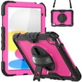 thumbnail image 2 of Elehold iPad Rugged Military Shockproof Case For iPad 11th Generation(A16) 2025 with Screen Protector, Detachable Shoulder Strap Pen Holder Rotating Kickstand Full Body Protection Case,D, 2 of 8