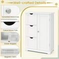 thumbnail image 5 of Giantex Floor Cabinet, Storage Cabinet w/3 Drawers & 1 Cupboard, Great for Bathroom, Living Room, Dining Room, White, 5 of 8