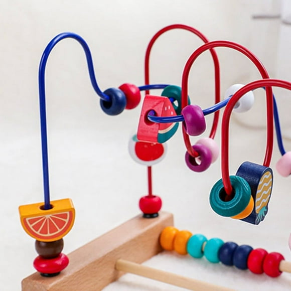 Wooden Bead Maze Bead Maze Toy Baby Roller Coaster Toddler Roller Coaster Bead Roller Coaster Wooden Bead Maze Roller Coaster Educational Circle Toy Coordination Ability Practicing
