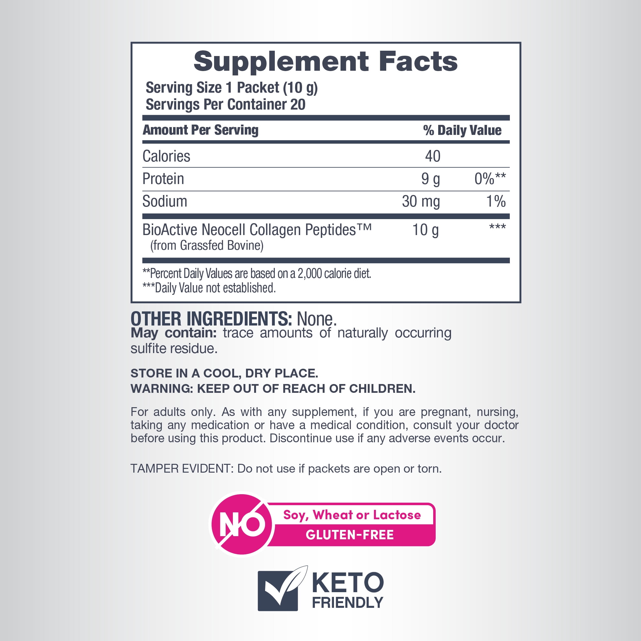 Grass Fed Collagen Peptides | 20 Collagen Stick Pack | Unflavored Powder for Men and Women | by NeoCell