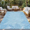 thumbnail image 2 of Blue Leaves Outdoor Rug for Patio/Deck/Porch, Non-Slip Large Area Rug 5 x 7 Ft, Summer Botanical Pastoral Indoor Outdoor Rugs Washable Area Rugs, Reversible Camping Rug Carpet Runner, 2 of 8
