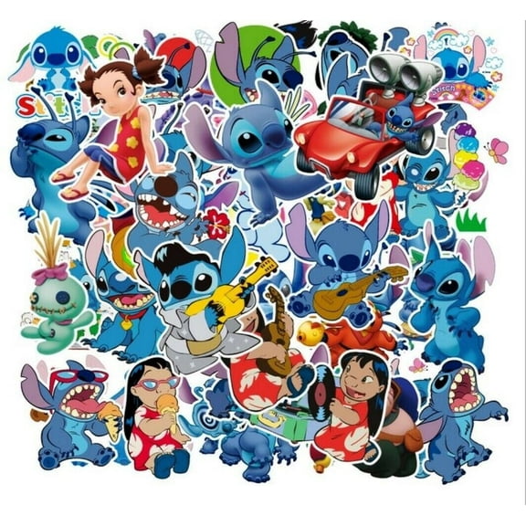 Stitch Themed Set of 55 Assorted Stickers Decal Set