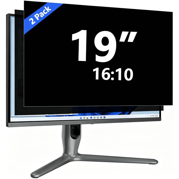 GJX 2-Pack 19" Computer Privacy Screen for 16:10 Monitor,Anti Glare Blue Light Filter and Anti-Scratch Protector Film,Removable Eye Protection Screen Privacy for Pc Desktop