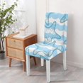 thumbnail image 2 of Tropical Seashells and Fish Pattern Dining Chair Covers Set of 4, Stretch Washable Polyester Kitchen Slipcovers, Removable Seat Protector for Ocean or Seaside Use, 2 of 4
