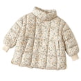 thumbnail image 6 of LIBRCLO Floral Puffer Jackets for Girls Button Stand Collar Warm Outerwear Kids Winter Coats Size 9-10 Years, 6 of 7
