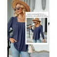 thumbnail image 6 of STARVNC Women Square Neck Puff Long Sleeve Pleated Smocked Cuffs Tunic Top, 6 of 7
