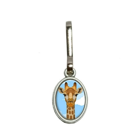 - Giraffe in Sky - Safari Animal Oval Zipper Pull