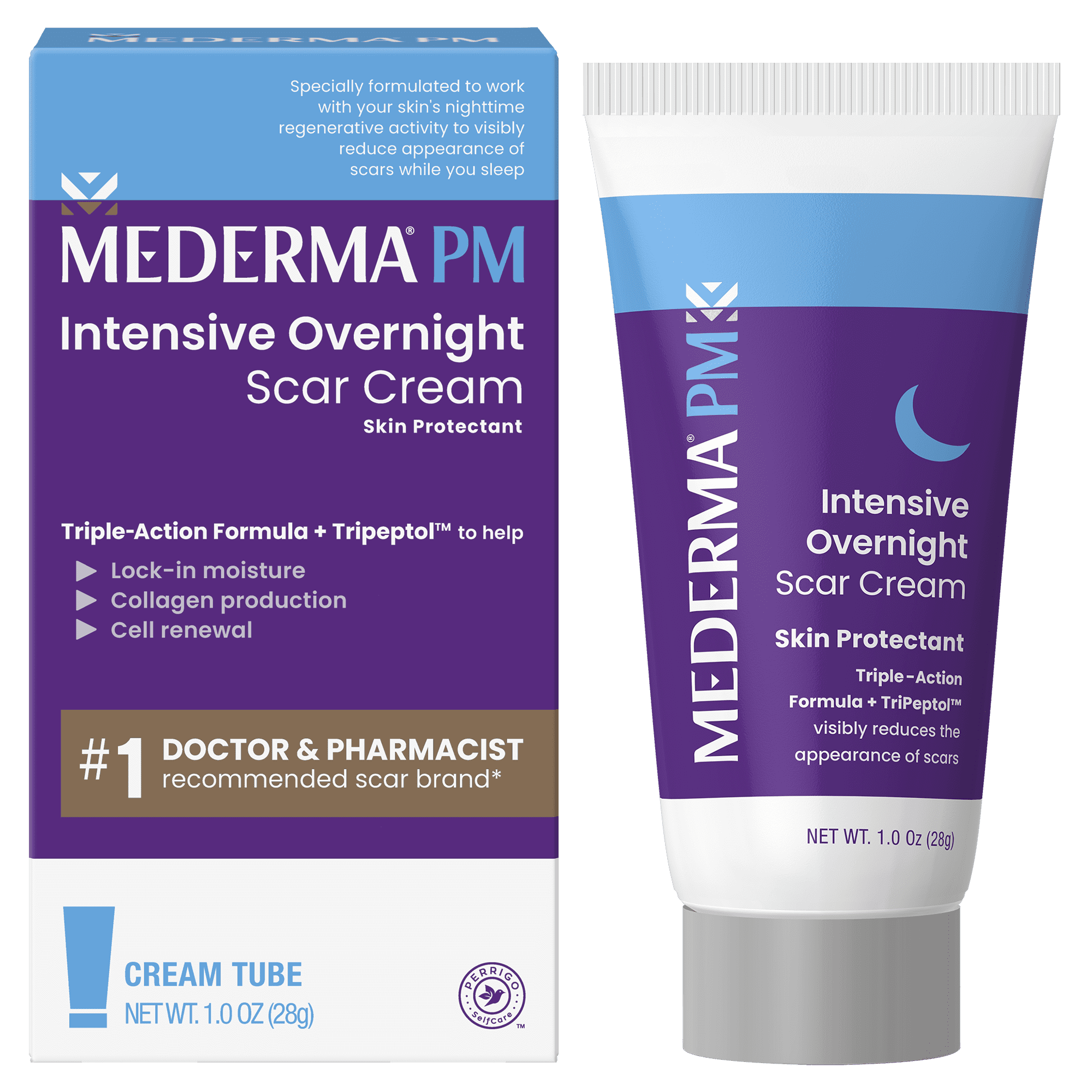 (3 pack) Mederma PM Intensive Overnight Scar Cream, Nighttime Scar Treatment, 1 Ounce