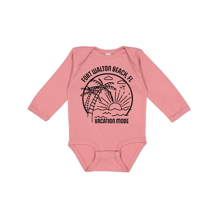 

Inktastic Summer Vacation Mode Fort Walton Beach Florida Gift Baby Boy or Baby Girl Long Sleeve Bodysuit