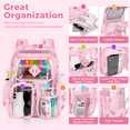 thumbnail image 6 of Large Clear Backpack Heavy Duty Stadium Approved See Through Backpack Waterproof Transparent Backpacks Clear Book Bag with Reinforced Strap for School Work Travel, Black Daisy, 6 of 7