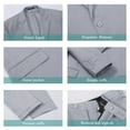 thumbnail image 3 of 4pcs Classic Business Suit - High Quality, Comfortable Fit, Stylish Lapel, Including Blazer, Vest, Pants, Blue Striped Tie, Suitable for Weddings, Parties, Formal Events, Business Meetings, 3 of 8