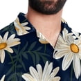 thumbnail image 5 of Daisy Men's Short Sleeve Hawaiian Beach Shirts, Casual Printed Button Down Spread Collar Tops, Summer Unisex Style, 5 of 6