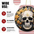 thumbnail image 3 of Skull With Yellow Flowers And Gray Leaves - Christmas Ornament Xmas Keepsake Ceramic Ornaments Holiday Decorations for Tree Christmas Gift Ideas 2.95in, 3 of 6