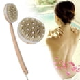 thumbnail image 3 of Cepillo de baño corporal con nudos de masaje, mango largo extraíble, exfoliación suave que mejora las funciones linfáticas, exfolia y estimula la circulación sanguínea Muyoka Hogar, 3 of 5