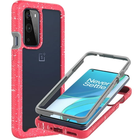 CoverON For OnePlus 9 Pro Case, Military Grade Full Body Rugged Slim Fit Clear Phone Cover, Pink (White Splash)