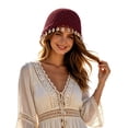 thumbnail image 3 of Krdevn Bohemian Crochet Hat Handmade Shell Lightweight Boho Cap for Beach and Travel,One Size, 3 of 6