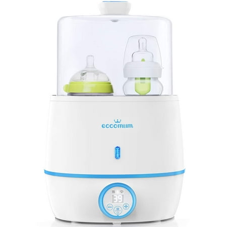 Baby Bottle Warmer & Bottle Sterilizer, Eccomum 6-in-1 Double Bottle Warmer for Breast Milk with LCD Display Accurate Temperature Control, Constant Mode, Fit All Baby