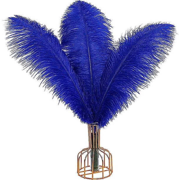 XmhyTop 12 plumas de avestruz azules naturales a granel de 16 a 18 pulgadas, 40 a 45 cm, para centros de mesa de bodas, fiestas, Pascuas, Gatsby y decoración del hogar, plumas de avestruz