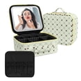thumbnail image 1 of Bolsa de maquillaje de viaje MYUREN con espejo LED giratorio de 360° verde+amarillo, 1 of 7