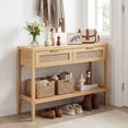 thumbnail image 3 of Costway Rattan Console Table with 2 Drawers, Shelf & 2 Anti-Tipping Kits for Small Space Natural, 3 of 5