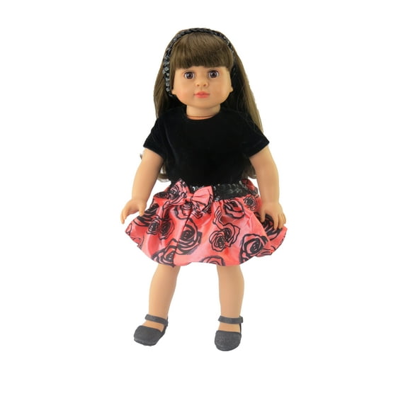 Party Skirt Set with Sequin Headband For 18 Inch Dolls