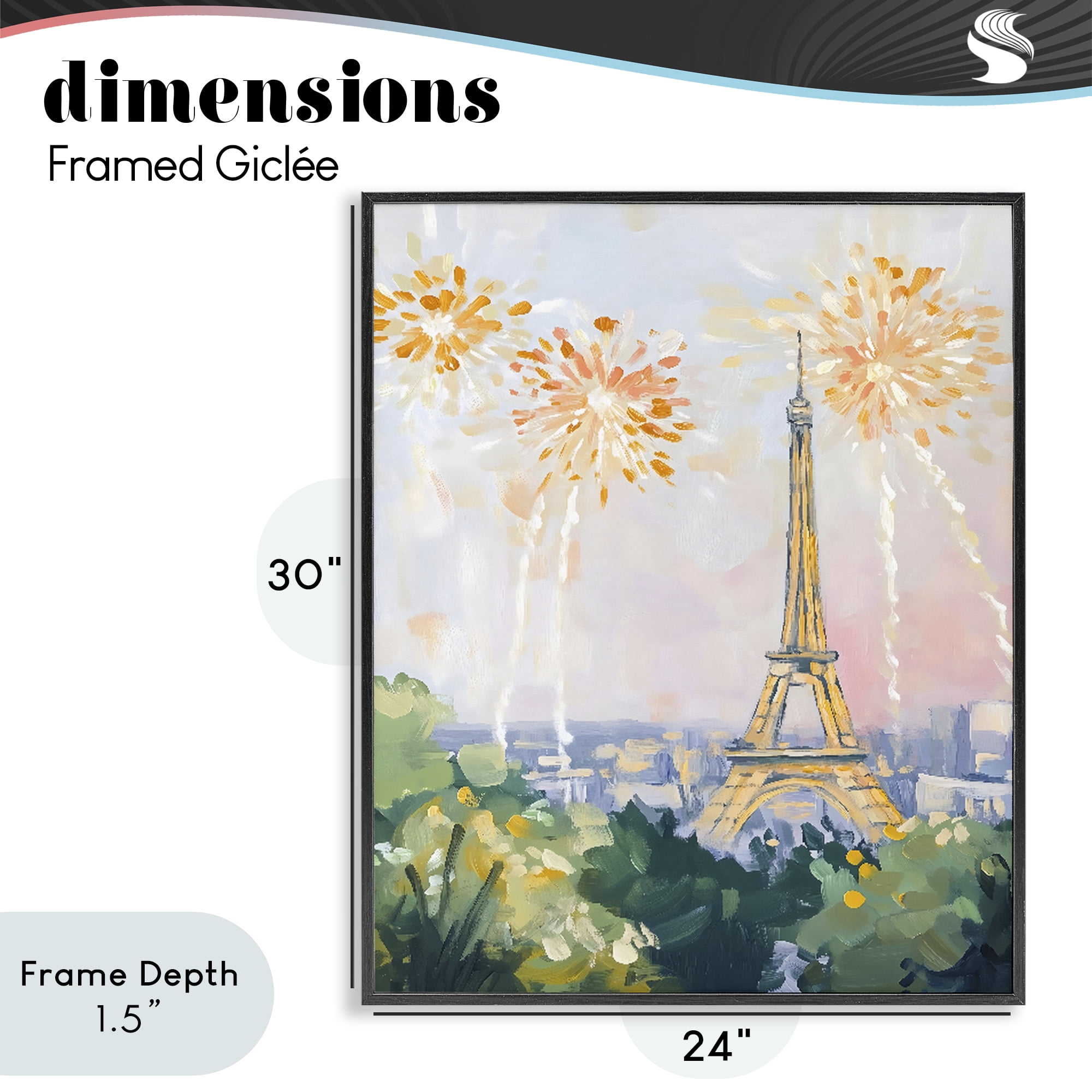 Stupell Industries Fireworks in Paris Black Framed Giclee Art, design by The Prints Vibe