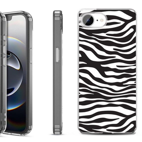 Shockproof Protective Phone Case for iPhone 16e, by OneToughShield - Zebra B/W