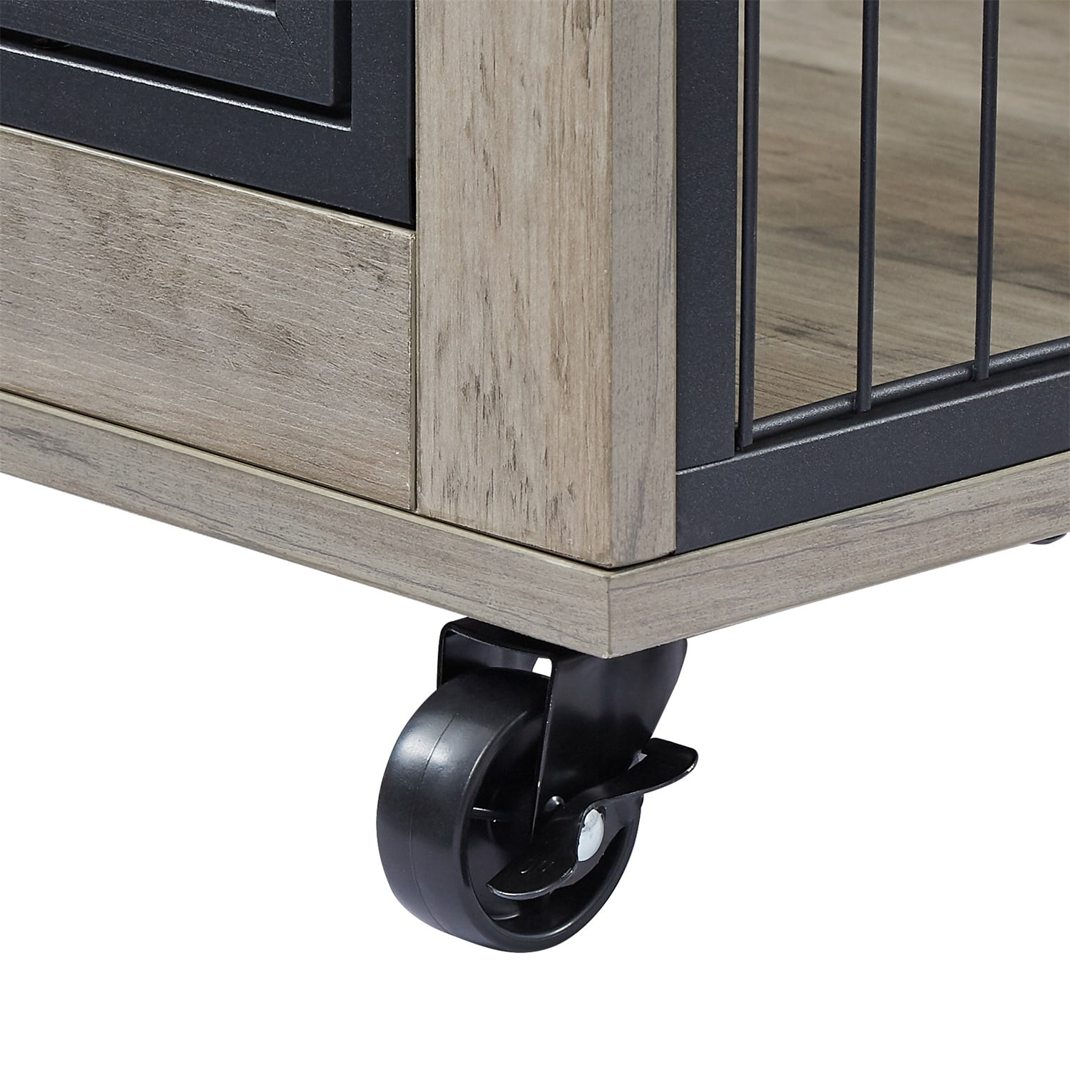 Pefilos 24" Dog Cage for Indoor Dog Crate for Medium Dogs Nightstand Dog House Side Table with Double Doors and Lift Top Casters, Gray Pefilos 24" Dog Cage for Indoor Dog Crate for Medium Dogs Nightstand Dog House Side Table with Double Doors and Lift Top Casters, Gray