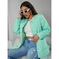 thumbnail image 4 of Eilly Bazar Quilted Padded Jacket for Women Long Sleeve Crop Length Female Jacket Mint S, 4 of 5