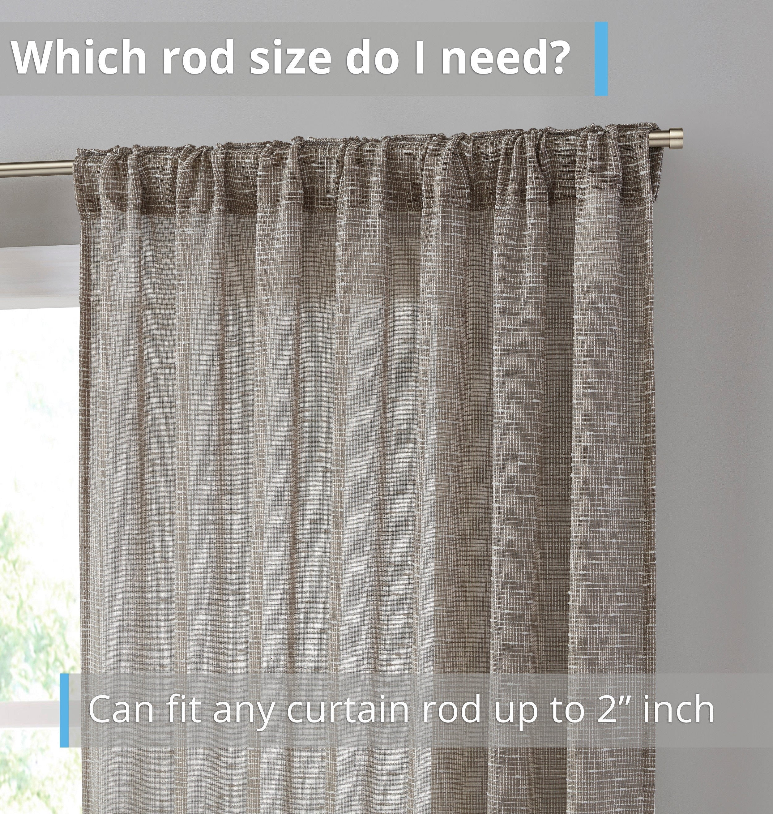 THD Charlotte Faux Linen Semi Sheer Light Filtering Transparent Back Tab Rod Pocket Lightweight Window Curtains Drapery Panels Bedroom, Dining Room & Living Room, 2 Panels