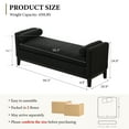 thumbnail image 3 of Tynzuro 66'' Upholstered Boucle Bench with Bolster Pillow, Fits King Size Bed/Entryway, Black-Black, 3 of 8