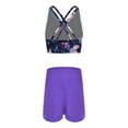 thumbnail image 2 of TiaoBug Girls Active Tracksuits 2 Piece Dance Sport Outfits Print Top and Booty Short Sets Gymnastics Yoga Swimsuit, 2 of 4