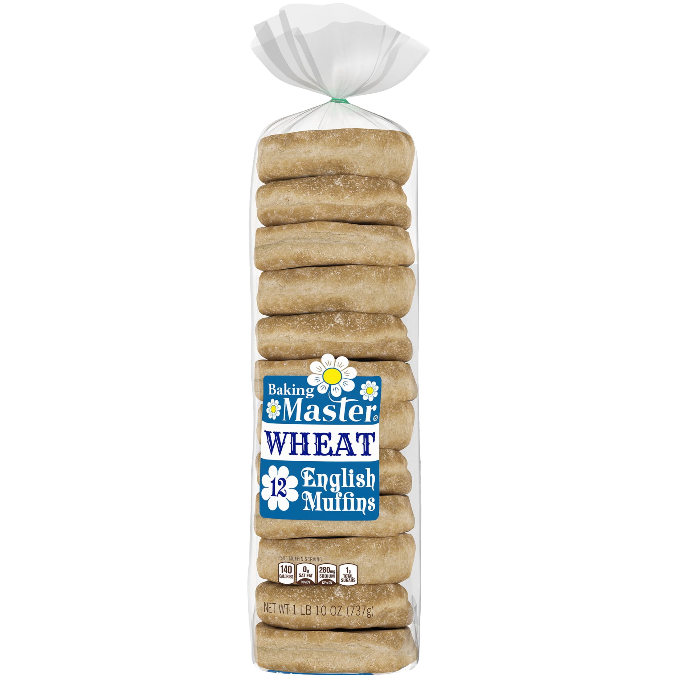 Master Wheat English Muffin, 12 Count, 26 oz Bag
