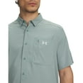 thumbnail image 3 of Men's Under Armour UPF 30 Drift Tide 2.0 Fitted Performance Short Sleeve Button-Down Shirt Color: Halo Gray Size: L, 3 of 4