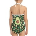 thumbnail image 5 of FOR U DESIGNS Avocado One Piece Halter Bathing Suits for Kids Toddlers Casual Off Shoulder Swimwear Size 1-2 Years Quick Dry Summer Beach Swimsuit for Beach Pool, 5 of 6
