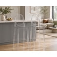 thumbnail image 5 of 2xhome Set of 4 Modern Contemporary Dining Barstools 30" Seat Height Plastic Armless Trasnparent Stools with Legrest, Clear, 5 of 13