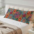 thumbnail image 4 of Boho Teal Flower Body Pillow Covers 20"x54", Spring Bohemia Chic Red Yellow Floral Soft Brushed Microfiber Breathable Throw Pillow Covers, Decorative Pillowcase with Zipper for Couch Sofa Bedroom, 4 of 9