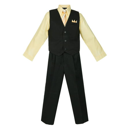 Avery Hill Boys 4 Piece Pinstripe Vest Set