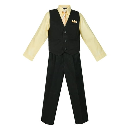 - Avery Hill Boys 4 Piece Pinstripe Vest Set