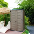 thumbnail image 3 of Mondawe 50 "W x 29" D x 79.53"H Outdoor Storage Shed with Sliding Door ,Double Cabinet, 3 of 13